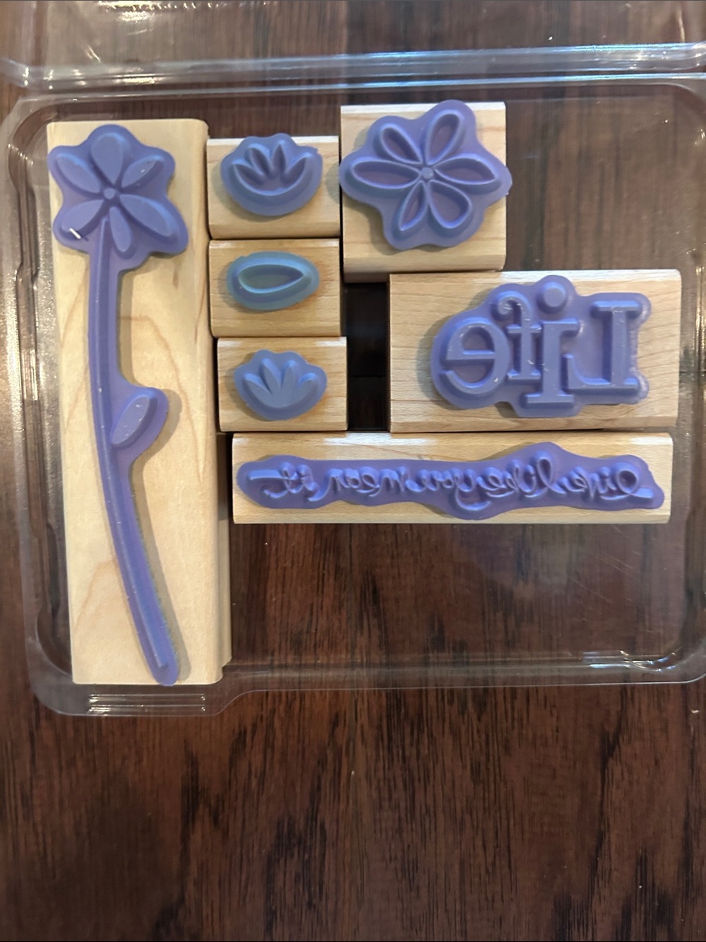Stampin' Up! Live Like You Mean It set of 7 Wood Mounted Stamps - Picture 4 of 4